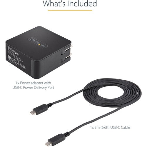 Chargeur mural USB C StarTech.com, PD 60 W avec câble de 1,8 m
