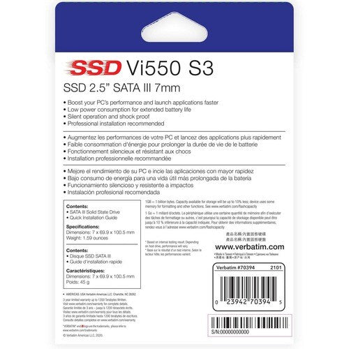 SSD VI550 de 2 TB y 2,5 pulgadas SATA III MULTI 2 de 2,5 pulgadas con NAND 3D