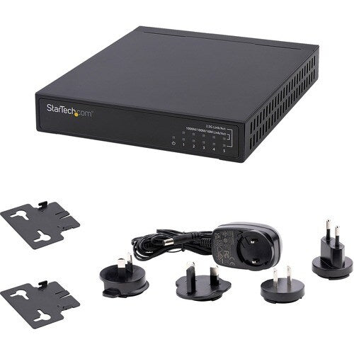 Switch 2.5G no administrado, 5 puertos, carcasa totalmente metálica, kit de pared sin ventilador