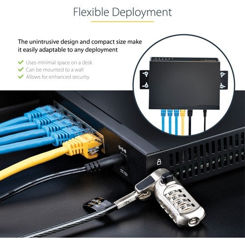 Switch 2.5G no administrado, 5 puertos, carcasa totalmente metálica, kit de pared sin ventilador