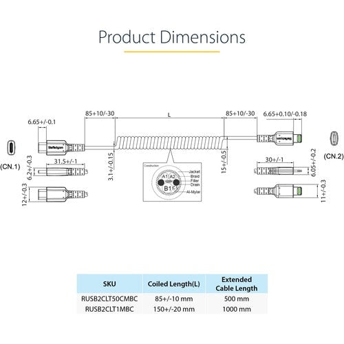 Câble USB-C vers Lightning StarTech.com de 1 m (3 pi), MF