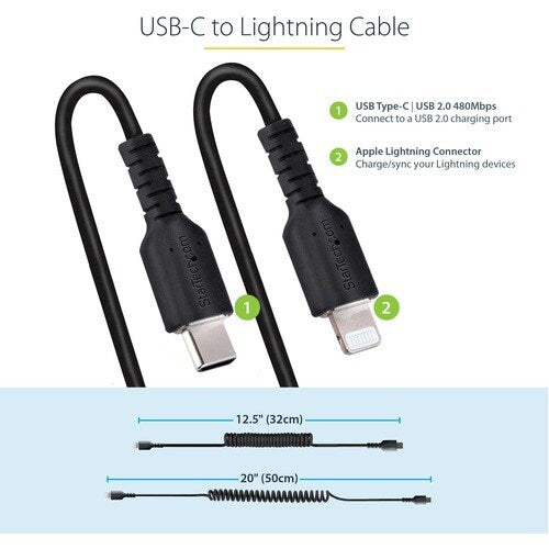StarTech.com 50cm / 20in USB C to Lightning Cable,