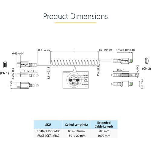 StarTech.com 50cm / 20in USB C to Lightning Cable,
