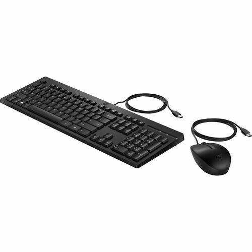 COMBO USB FRANCÉS 225 TECLADO Y RATÓN CON CABLE NEGRO PC