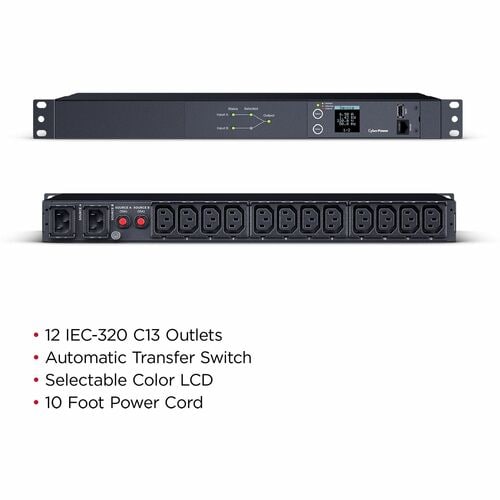 CyberPower Metered ATS PDU PDU24004 12-Outlets PDU - Metered - IEC 603