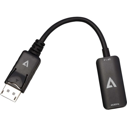 Adaptateur V7 DisplayPort 1.4 mâle vers HDMI 2.0 femelle 4K UHD noir