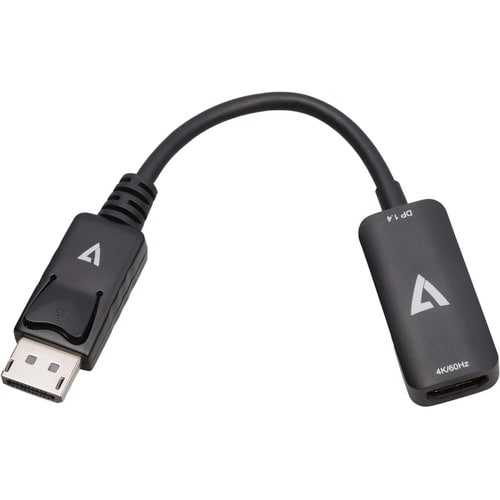 Adaptateur V7 DisplayPort 1.4 mâle vers HDMI 2.0 femelle 4K UHD noir