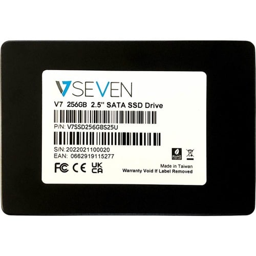 Disque SSD V7 2,5 pouces 256 Go, 7 mm, 3D TLC SATA, lot en vrac