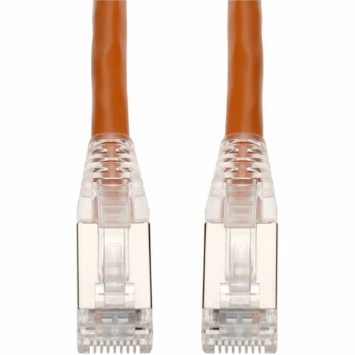 Câble Ethernet blindé en PVC orange Cat. 6 AddOn 7 pieds, gaine à bulles anti-accroc, RJ