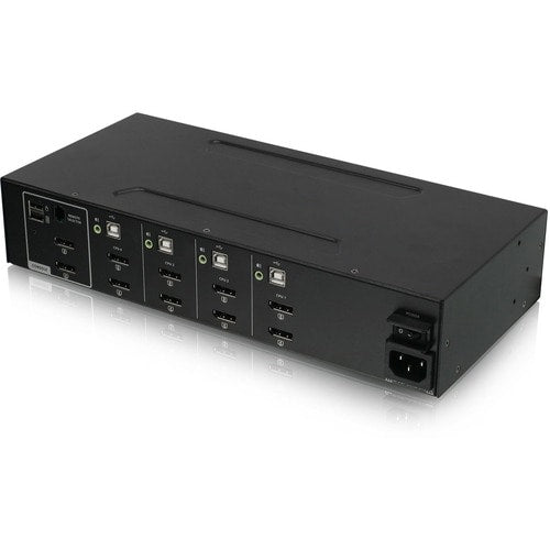 KIT DE CONMUTADOR KVM UNIVERSAL HDMI DE 4 PUERTOS CON PUERTO DE PANTALLA DE DOBLE VISTA