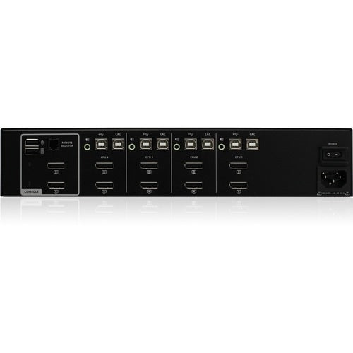CONMUTADOR KVM SEGURO DE 4 PUERTOS CON PANTALLA DOBLE Y SOPORTE DE AUDIO CAC