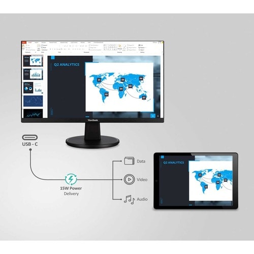 Monitor LED Full HD ViewSonic Value VA2447-MHU de 24" con resolución 16:9
