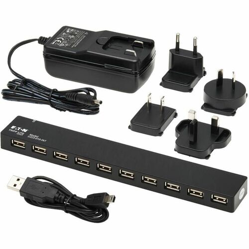 Tripp Lite by Eaton 10-Port USB Hub with Power Supply and Internationa