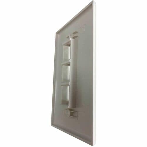 Placa de pared Keystone de una sola unidad Safe-IT de Tripp Lite by Eaton, 3 puertos, antibacteriana, color marfil M