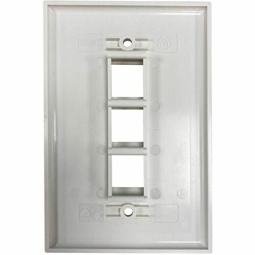 Placa de pared Keystone de una sola unidad Safe-IT de Tripp Lite by Eaton, 3 puertos, antibacteriana, color marfil M
