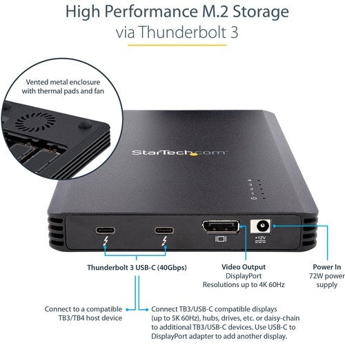 GABINETE THUNDERBOLT 3 NVME DE 4 BAHÍAS M.2 NVME 40 GBPS PCIE