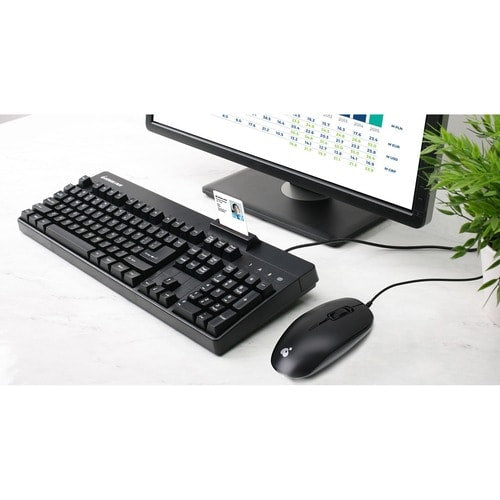 Clavier 104 touches conforme à la norme TAA, souris 3 boutons avec CAC intégré