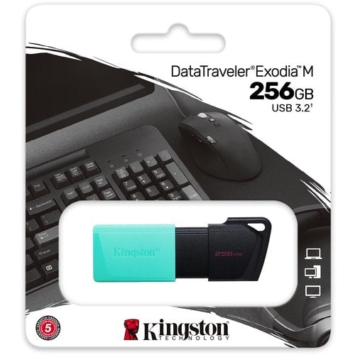 256GB USB3.2 GEN1 DATATRAVELER EXODIA M BLACK + TEAL