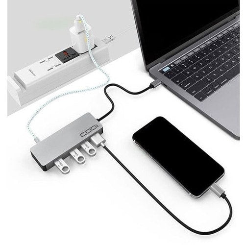 Hub multiport 5 en 1 CODi - USB Type C - Externe - 4 ports USB - 4 ports USB 3.0