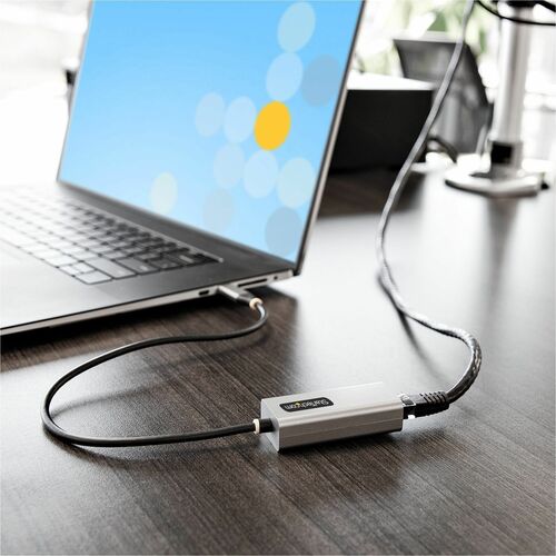 ADAPTADOR USB-C A RJ45 ENET GRIS Y NEGRO DE 30 CM PARA WIN/MACOS/LINUX