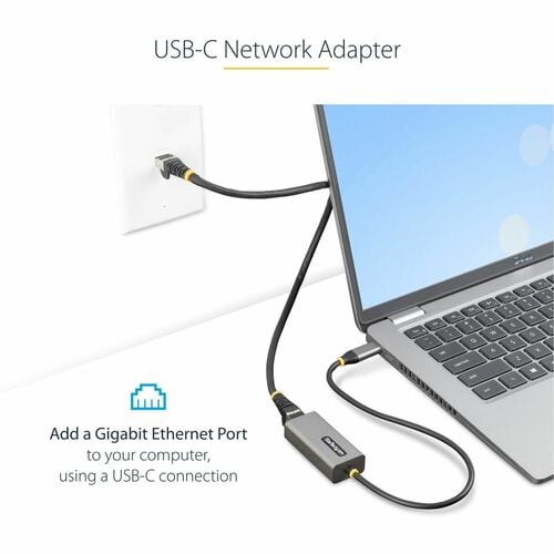 ADAPTADOR USB-C A RJ45 ENET GRIS Y NEGRO DE 30 CM PARA WIN/MACOS/LINUX