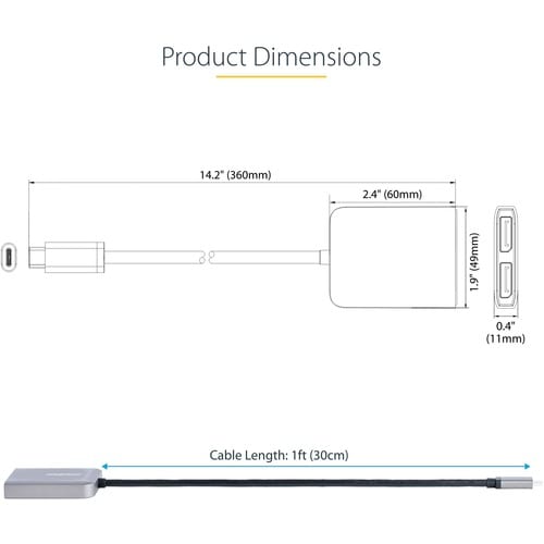 Adaptateur StarTech.com USB-C vers double DisplayPort 1.4