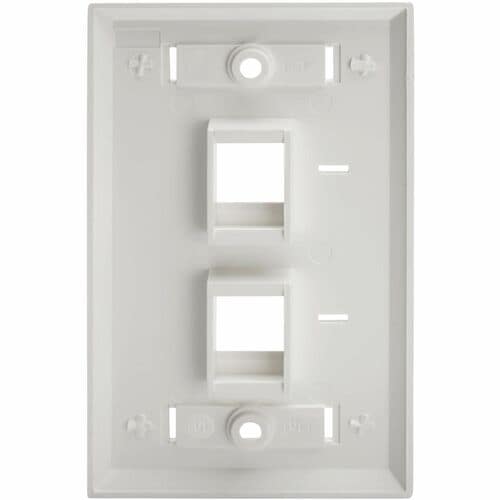 Tripp Lite - Placa frontal Keystone de 2 puertos, una sola salida, etiquetas de identificación, blanco, TAA - 2 x T