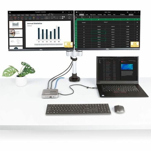 Adaptador multipuerto USB-C 2X 4K 60 Hz HDMI/USB 10 GBPS HUB/100 W PD
