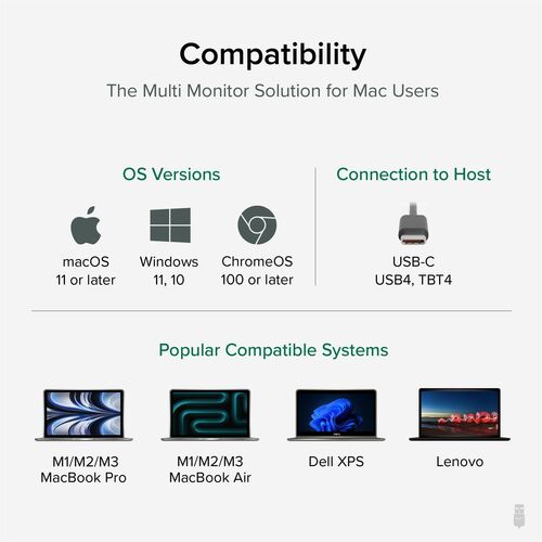 Station d'accueil USB-C pour ordinateur portable Plugable, double écran