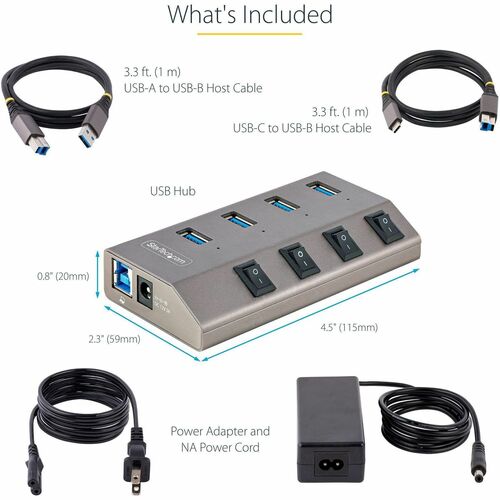 StarTech.com 4-Port Self-Powered USB