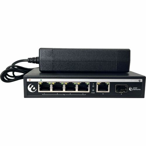 COMMUTATEUR POE 4 PORTS GIGABIT SG4P1-60 AVEC 1 GIGABIT RJ45 ET 1 SFP