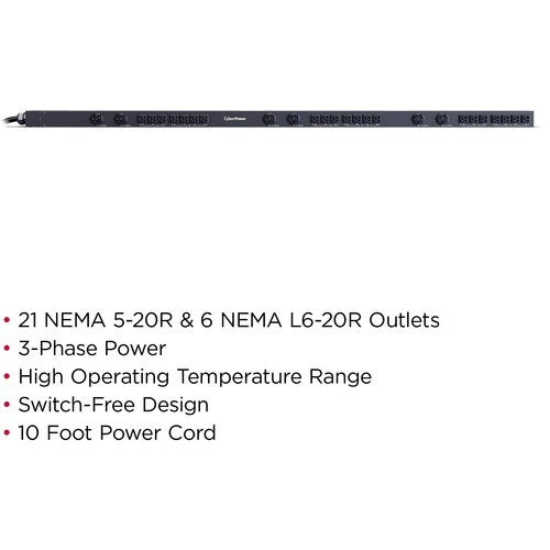 PDU CyberPower PDU13102 27 prises - NEMA L21-20P - 21 x N