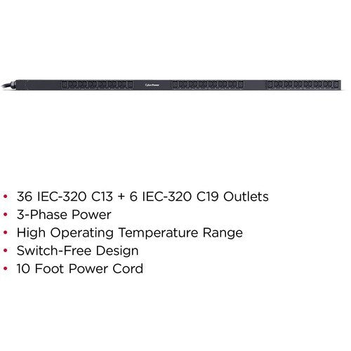 Unité de distribution d'alimentation CyberPower PDU13103 42 prises - Basique - NEMA L21-20P