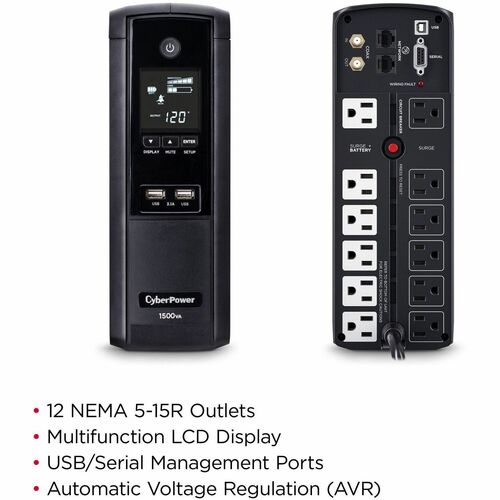 Cyber Power CyberPower LCD inteligente BRG1500AVRLD2 1500VA Mini-torre
