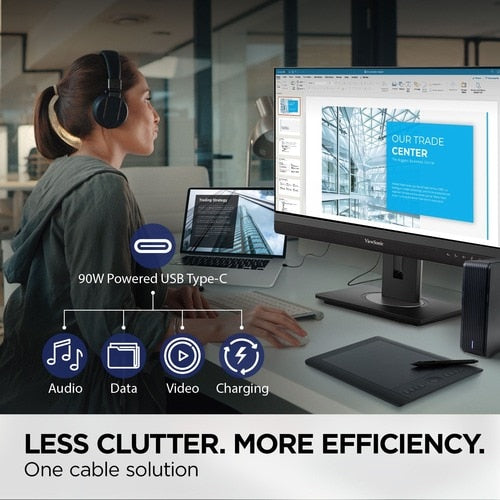 MONITEUR USB-C 90W PD RJ45 WEBCAM POP-UP RÉSOLUTION 1920X1080