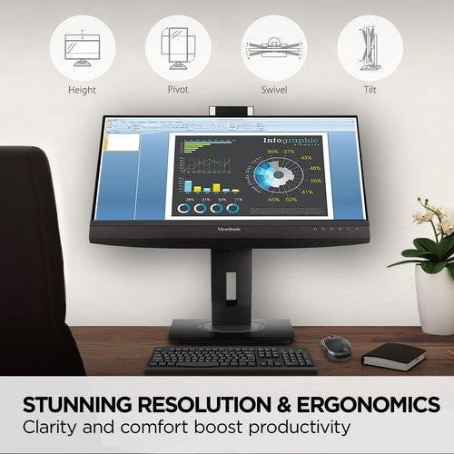 MONITEUR USB-C 90W PD RJ45 WEBCAM POP-UP RÉSOLUTION 1920X1080