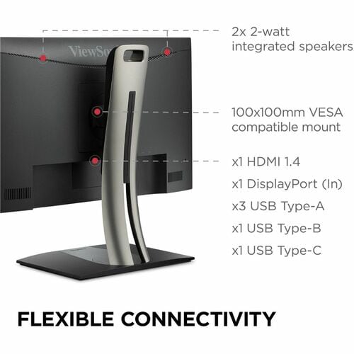 Moniteur LED Full HD ViewSonic Professional VP2456 24 pouces - 16:9 - Noir