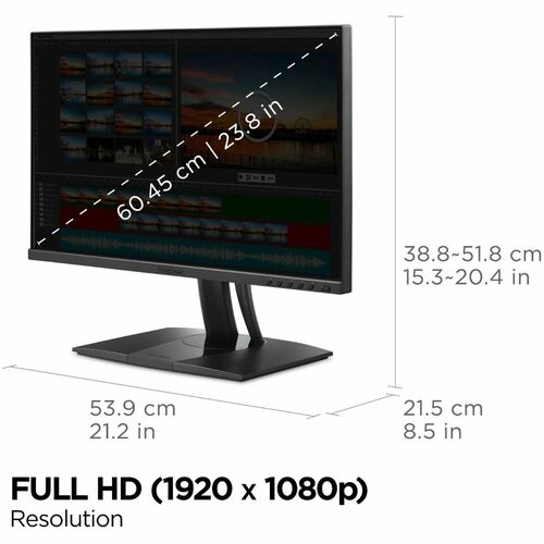 Moniteur LED Full HD ViewSonic Professional VP2456 24 pouces - 16:9 - Noir