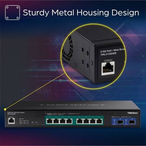 10-PORT MULTI-GIG POE SWITCH 8 X 2.5G-T PORTS 2 X 10 SFP+ SLOTS