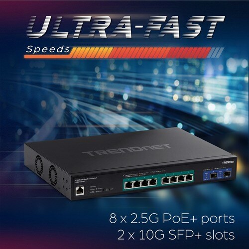 10-PORT MULTI-GIG POE SWITCH 8 X 2.5G-T PORTS 2 X 10 SFP+ SLOTS