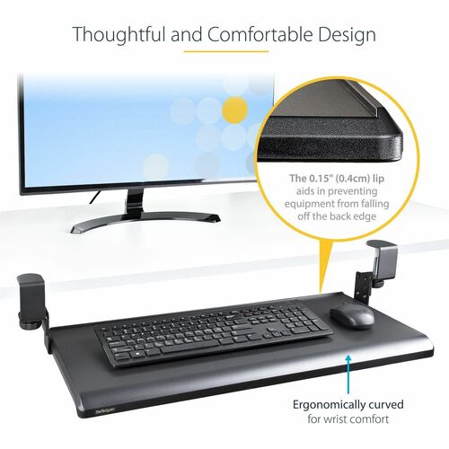 Bandeja para teclado debajo del escritorio, soporte para teclado con abrazadera