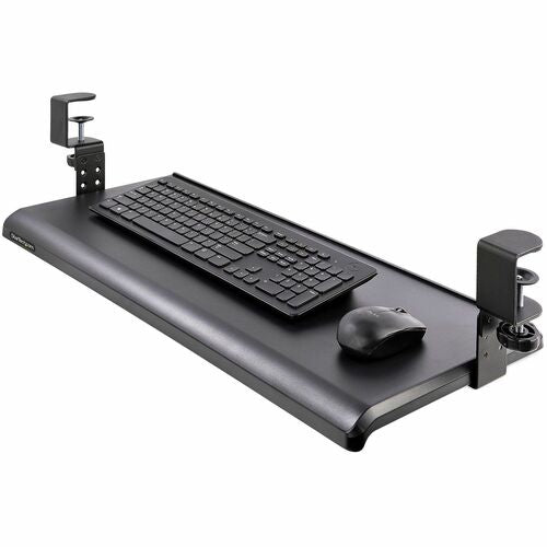 Bandeja para teclado debajo del escritorio, soporte para teclado con abrazadera