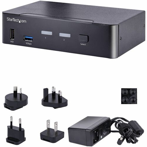 Commutateur KVM DP 2 ports USB C 4K 60 Hz 3,5 mm et audio USB