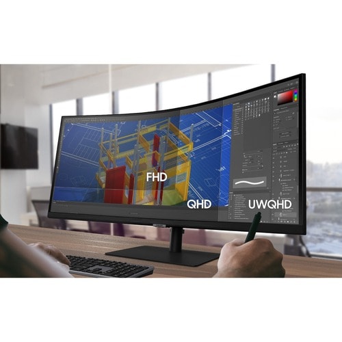 Samsung ViewFinity S6 S34A654UBN 34\" Class UW-QHD Curved Screen LCD Monitor - 21:9