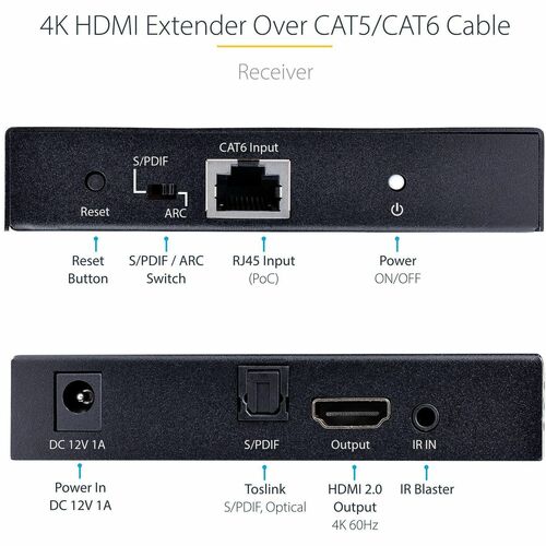 StarTech.com 4K HDMI Extender Over CAT5/CAT6 Cable