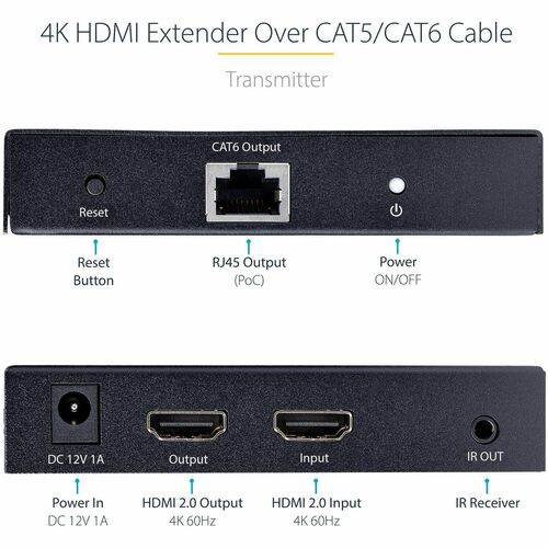 StarTech.com 4K HDMI Extender Over CAT5/CAT6 Cable