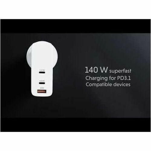 Cargador USB-C HyperJuice GaN de 140 W de Targus - 140 W - Blanco