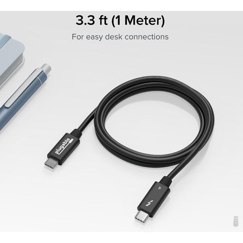 Plugable Thunderbolt 4 Data Transfer Cable - 3.3 ft (1.01 m) Thunderbolt 4 Data