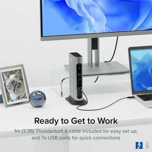 Plugable Thunderbolt 4 & USB4 Quad Display Docking Station With 98W Charging - f