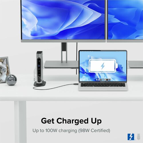 Plugable Thunderbolt 4 & USB4 Quad Display Docking Station With 98W Charging - f